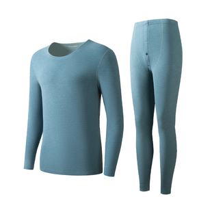 爱舒肤加厚山羊绒腈纶发热纤维保暖内衣套装男士高端防寒秋衣秋裤