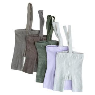 拉波米宝宝举重裤针织连体背带裤春夏款婴幼儿童大PP裤紧身五分裤