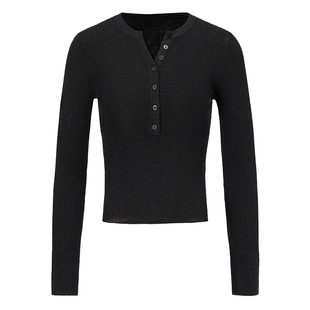 【美丽诺羊毛】FF仿佛女装2025年春装新款亨利领长袖