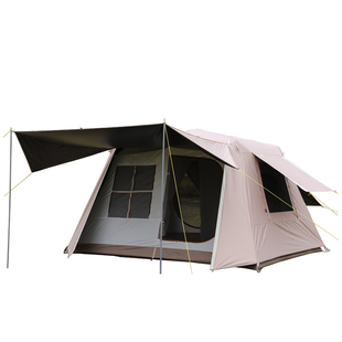 小一侬户外全自动铝杆加厚黑胶精致防雨防晒速开野营二室屋脊帐篷