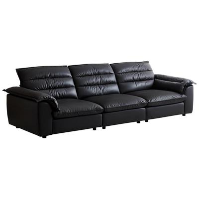 全友家居现代简约直排皮艺沙发