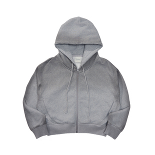 瞬时山野Monterest复古洗水不规则晕染加绒连帽分割卫衣宽松帽衫