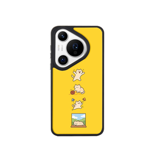 黄色小猫适用华为pura80手机壳p80ultra新款mate70pro+保护套可定制图案磁吸60苹果17promax16/13小米14/15