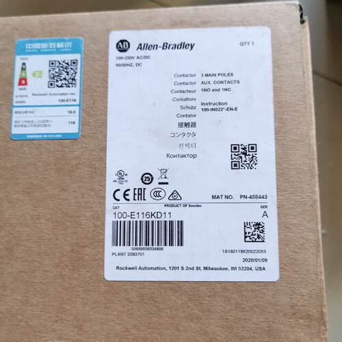 议价AB 100-E116KD11 100-250V AC/DC 接触器现货