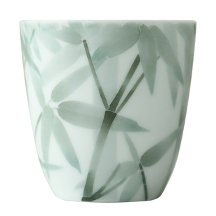 雅辑X隅成 墨竹手绘功夫茶杯竹纹主人杯 高温釉下彩对杯 茶具