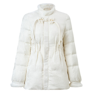 MAXRIENY水貂毛边收腰羽绒服女装保暖外套