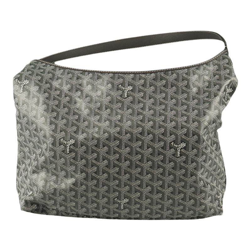 【自营】中古9新GOYARD(高雅德)BOHÈME HOBO灰色涂层帆布单肩包