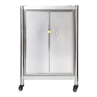 可移动煤气罐置物架围挡款带柜门不锈钢灶台架子落地式带门