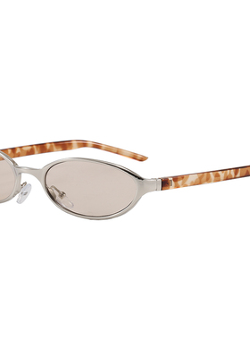 复古老钱风金属椭圆形墨镜女Y2K