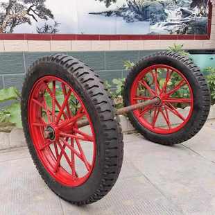 3.25 工矿电动三轮两轮轱辘脚手推基建车轮胎 16家用钢圈充气轮子