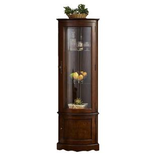 美式实木角柜墙角柜家用多功能三角柜靠墙角落柜餐边酒柜置物边柜