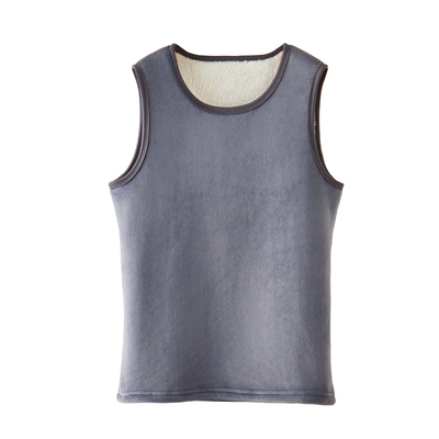 加厚羊羔绒保暖背心男士加绒秋冬季内穿搭白色一体绒马甲2025新款