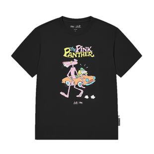 乔丹X粉红豹联名短袖T恤男士2026夏季新款休闲透气宽松情侣上衣女