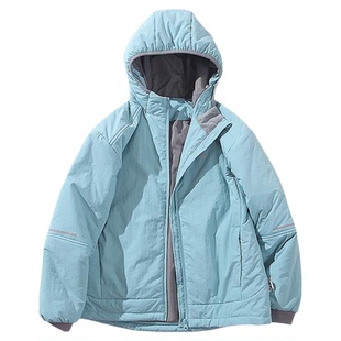 mipo冬季儿童棉服新雪丽夹棉连帽外套防泼水户外运动女男童棉上衣