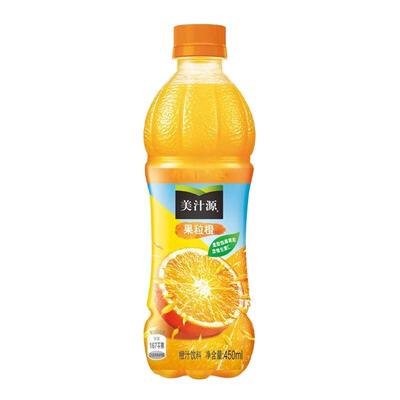可口可乐美汁源果粒橙450ml*6/12/24小瓶果味橙汁装饮料