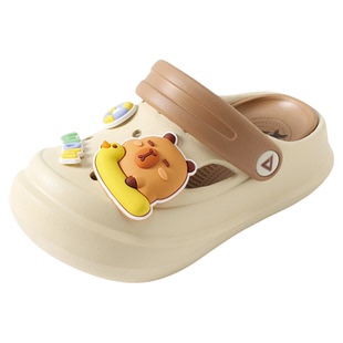 匹克儿童洞洞鞋男童新款2026卡通包头拖鞋外穿防滑中大童沙滩凉鞋