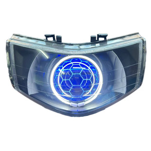 福喜巧格国三大灯总成改装海5LED双光透镜熏黑天使眼恶魔眼氙气灯