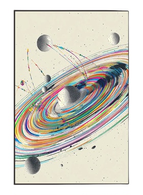 兰台图景现代艺术宇宙星球装饰画