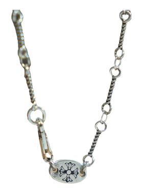 925竹节手工项链男女款做旧情侣锁骨链素链麻花单链扭链