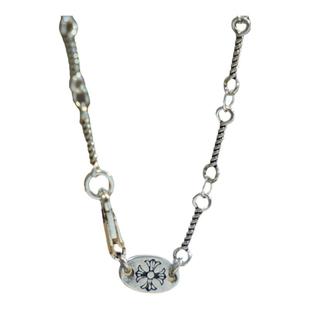 925竹节手工项链男女款做旧情侣锁骨链素链麻花单链扭链