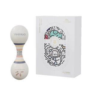 英氏硅胶沙锤新生婴儿玩具可啃咬百天宝宝抓握手摇铃早教满月礼物