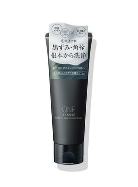日潮跑腿ONE BY KOSE磨砂洗面奶炭粘土洁面膏130g深层清洁正品
