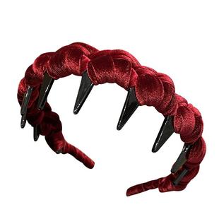 秋冬时尚丝绒长齿发箍波浪高颅顶洗脸头箍高级感防滑发卡发捆头饰