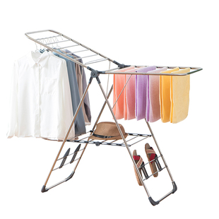 潮东潮西落地晾衣架可折叠伸缩凉衣架阳台晾衣杆家用室内晒衣架