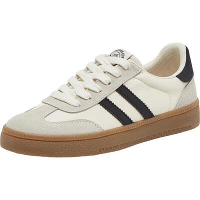 百思图春季新款简约户外运动百搭德训鞋平跟圆头女休闲鞋V2508AM5