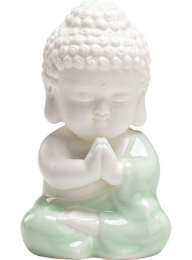 久造青瓷小如来禅意茶桌装饰品