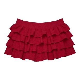 Solid multi-layered crepe cake skirt纯色多层褶皱低腰蛋糕裙女