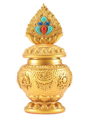 闯隆树脂彩色八吉祥宝瓶财神瓶子