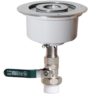 涌泉喷头带LED水下灯带阀门6瓦七彩暖光灯嵌入式大盖面镜面旱喷泉