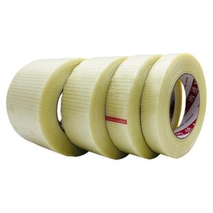 单面网格纤维胶带锂电池固定高粘度十字纤维胶带强力单面胶带工业用打印机冰箱电器模具飞机航模玻璃纤维胶带