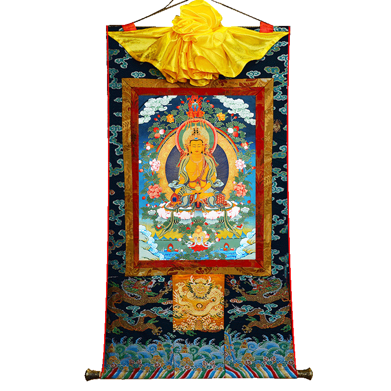 地藏王唐卡手工装裱矿物颜料地藏菩萨室内玄关装饰挂画现货