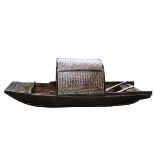 木船画舫船实木仿古电动乌篷船公园景区水上餐饮船手划观光旅游船