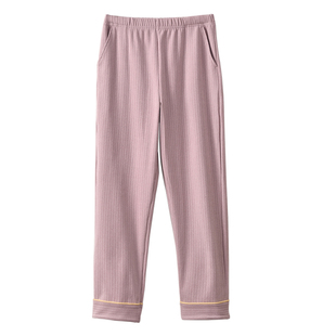 秋冬季女士舒绒家居睡裤加绒德绒新款宽松休闲大码保暖长裤可外穿