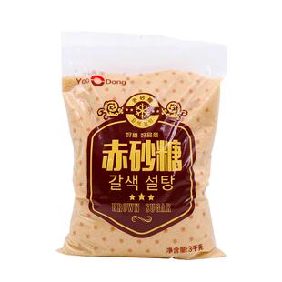 韩式优东黄糖3kg 袋装山东甘蔗纯手工食用红糖散装糖粉烘焙饮品甜