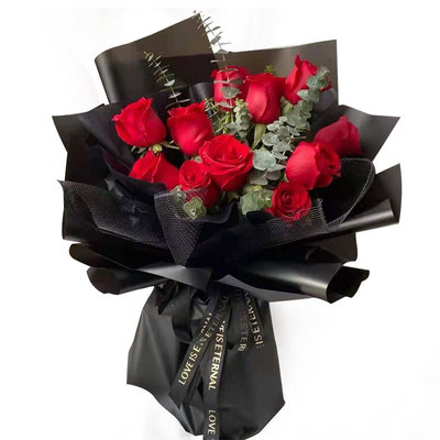 韩素纸鲜花包装纸防水黑色白色