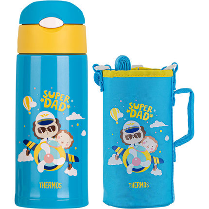 膳魔师正品儿童不锈钢保温杯幼儿园宝宝吸管杯学生便携直饮水杯