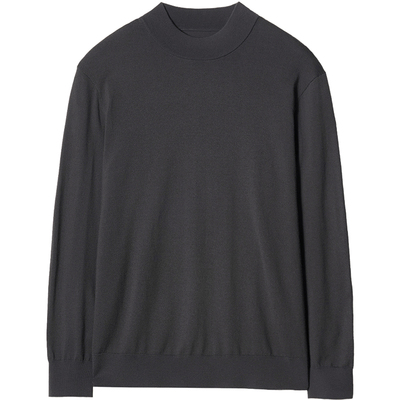 可机洗羊毛半高领男款毛衣