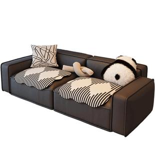 分体式沙发垫分片式异形皮沙发坐垫固定防滑单人位沙发盖布高级感