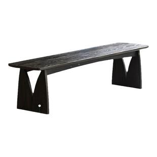 黑色碳化实木长条凳家用入户换鞋凳卧室床尾凳休息区长椅凳餐凳