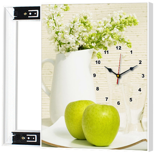 餐厅电表箱装饰画客厅推拉简约电闸盒配电箱液压挂画竖版钟表壁画