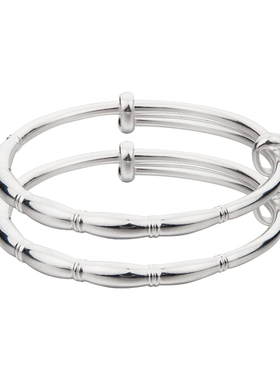 顺庆银楼S9999纯银竹节脚镯