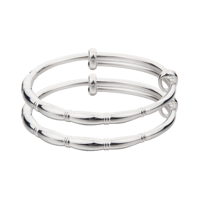 顺庆银楼S9999纯银竹节脚镯