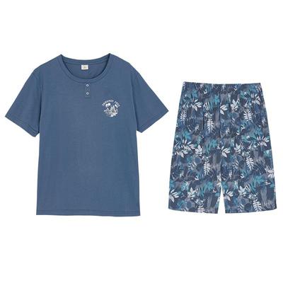 铜牛男纯棉半袖短裤家居服套装