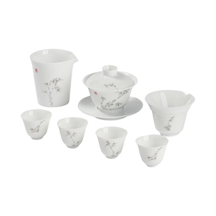 景德镇官方家用手绘陶瓷茶漏茶滤配件分体式过滤网茶漏茶具套装