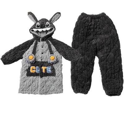 儿童珊瑚绒睡衣夹棉加厚秋冬季