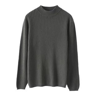 100%纯棉线针织衫女秋冬季半高领加厚长袖套头毛衣内搭款式打底衫